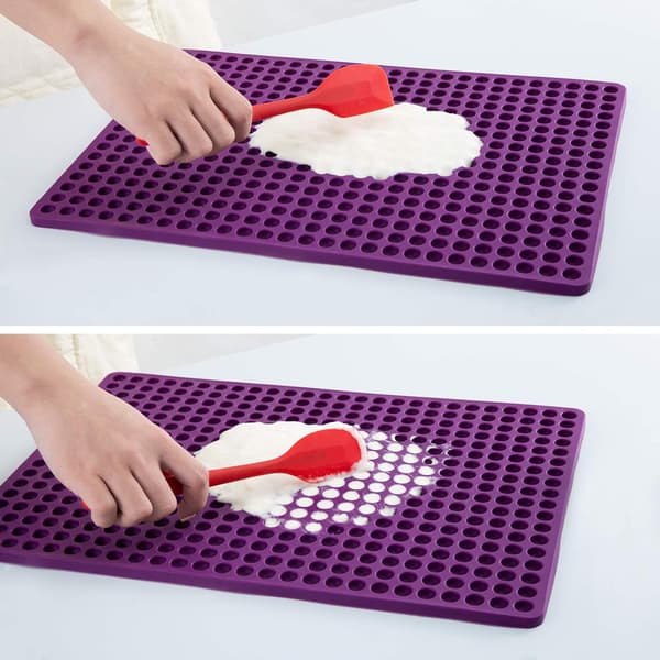 Silikonebageplade til hundekiks, godbidform, mini runde hundekiks bageplade, non-stick form, 16\" x 11\"