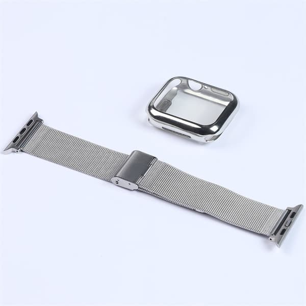 Apple Watch-rem 38 mm sølvfarget med silikondeksel