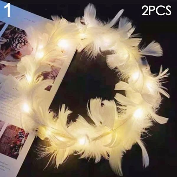 2 stk glødende LED-krans Halloween kronblad blomst 1 1 1