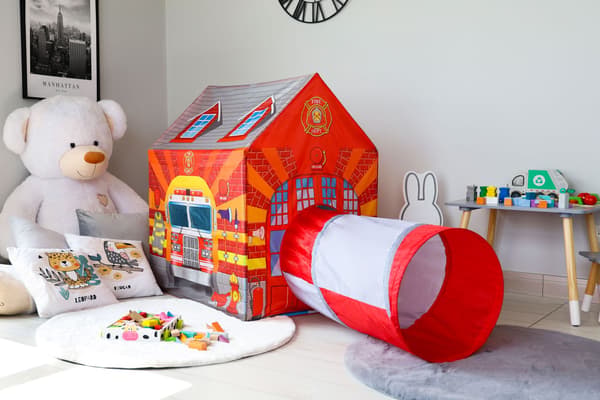 Telt med tunnel for barn Brannstasjon IPLAY lekeplass