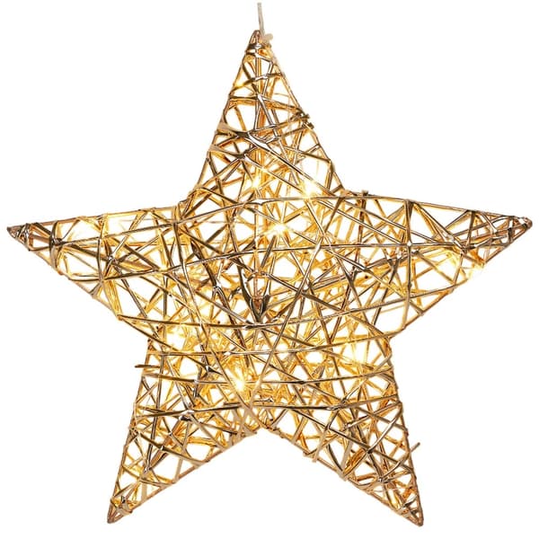 Belyst guldstjerne, 30 cm, 20 LED-lys, batteridrevet