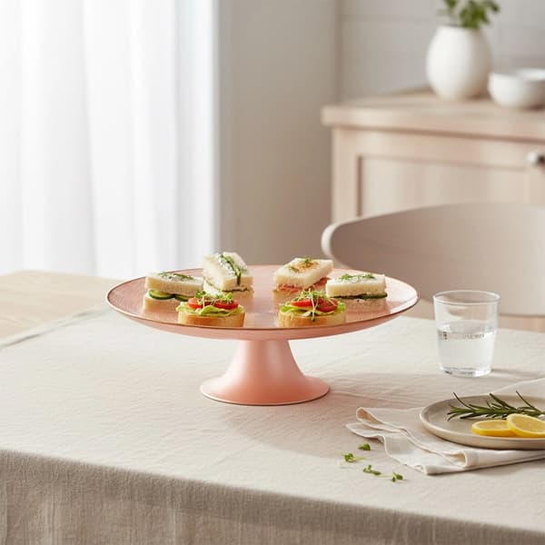 Glasfad, Rosa, 21 cm, Forhøjet piedestal
