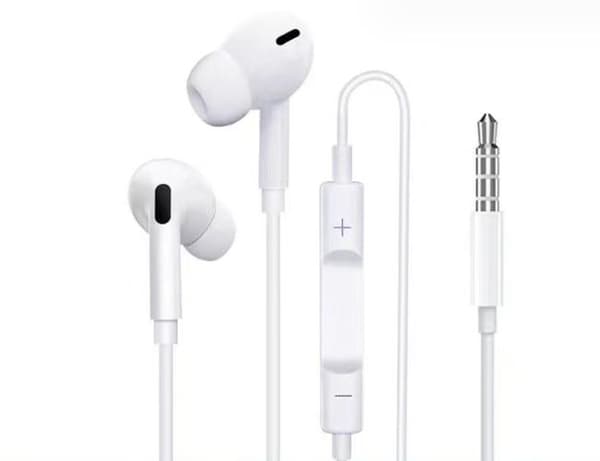 Højkvalitets kablede hovedtelefoner, velegnet til iPhone 3. generation støjreducerende hovedtelefoner, hvid, 3,5 mm rundt hul
