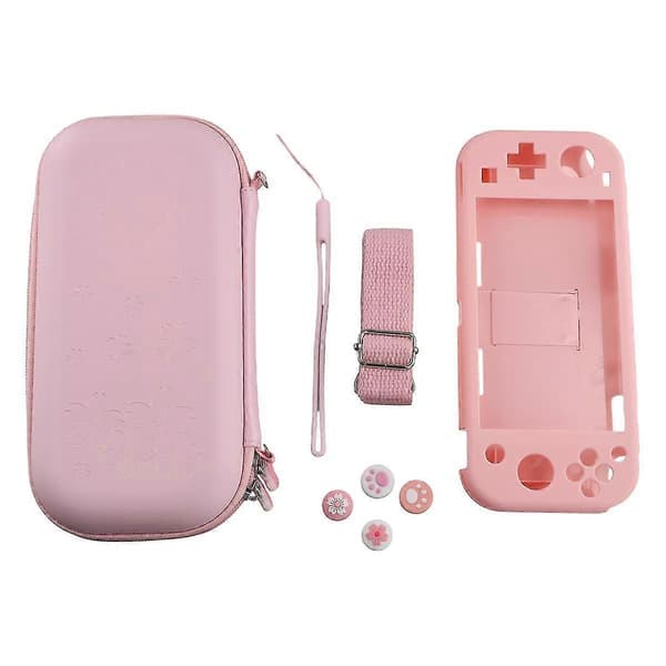 Rosa bæretaske kompatibel med, bærbar taske til Switch Lite med opbevaring