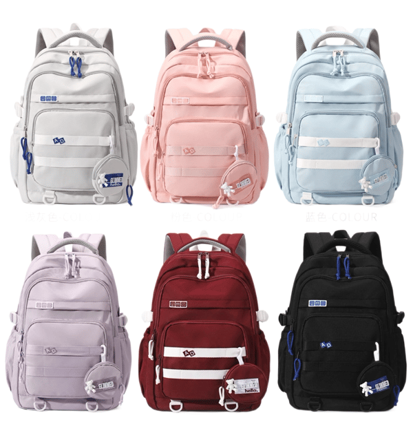 Nylonryggsekk Rosa Stor Kapasitet 47x31x16 cm