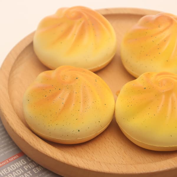 3 st. lökfriterad dumpling-påse dekompressionsleksak, långsam återhämtning, PU-skum, klämleksak
