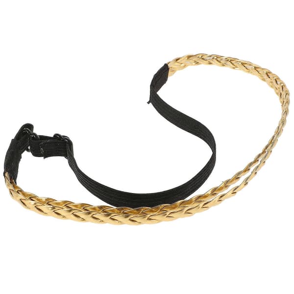 Gyllene Flätat Hårband i Konstläder för Kvinnor, 56 cm