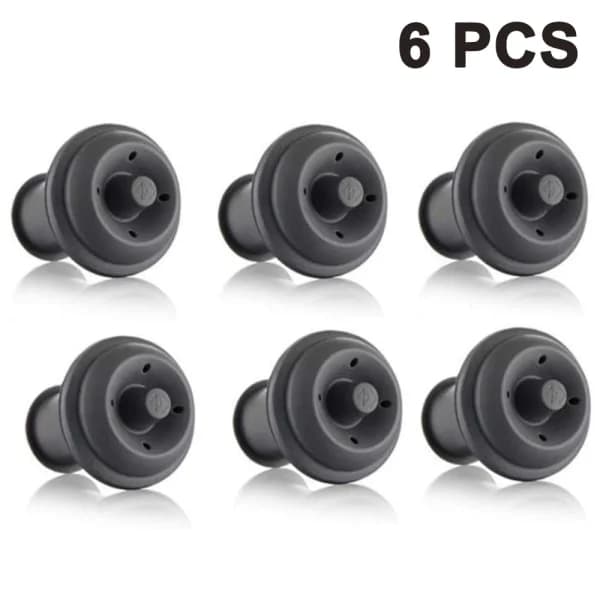 Vacu Vin Vacuum Stoppers for Wine Storage - Set of 6, Multicolored