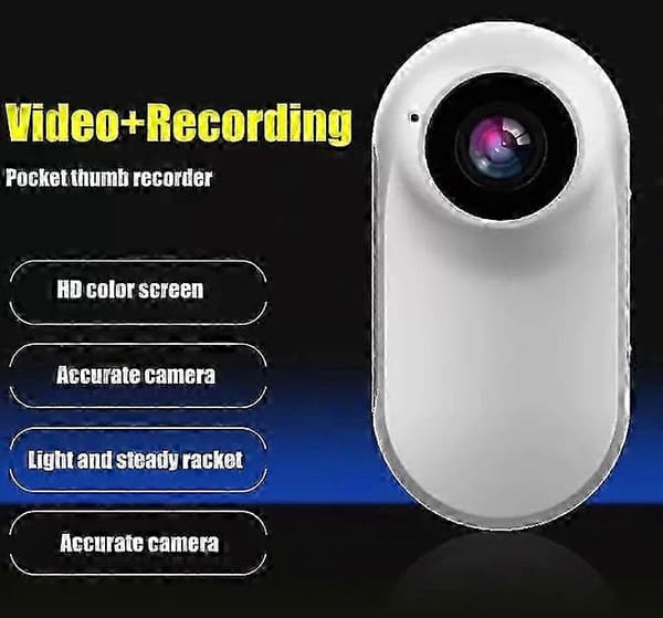 4k Thumb Action Sports Camera, Mini Body Go Snap Camera, Thumb Size Hands-Free