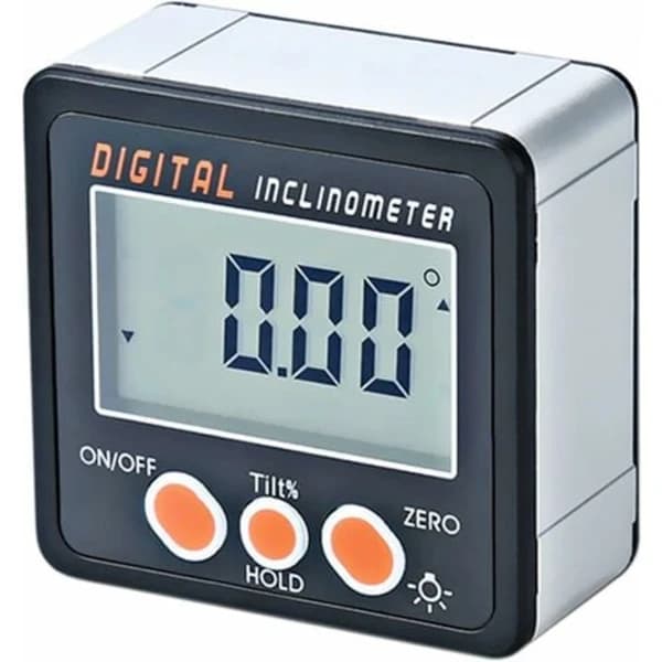 TS-Digital Inclinometer 0–360° - Electronic Protractor - Aluminum Alloy Shell - Digital Angle Gauge - Magnetic Base (Cordless) I