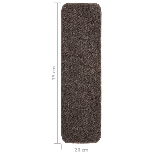 vidaXL Trappetrinnmatter 15 stk 75x20 cm brun rektangulær Brun brown