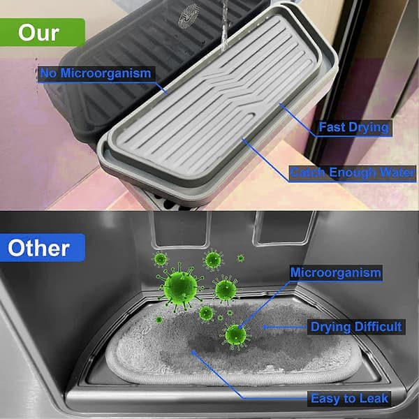 Cooling Mat Multifunctional Quick-Drying Large Capacity Splash-Proof Drainable Non-Slip Silicone Water Dispenser Drip Tray Daily Use