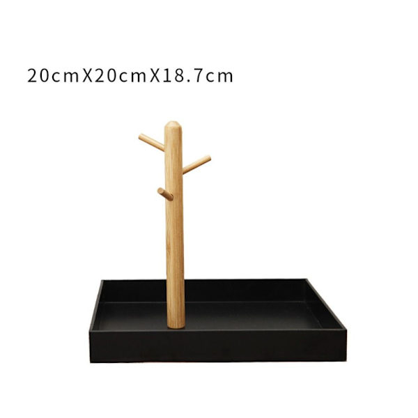 {xjxj} Tree Branch Storage Tray Key Holder BLACK SQUARE SQUARE Black