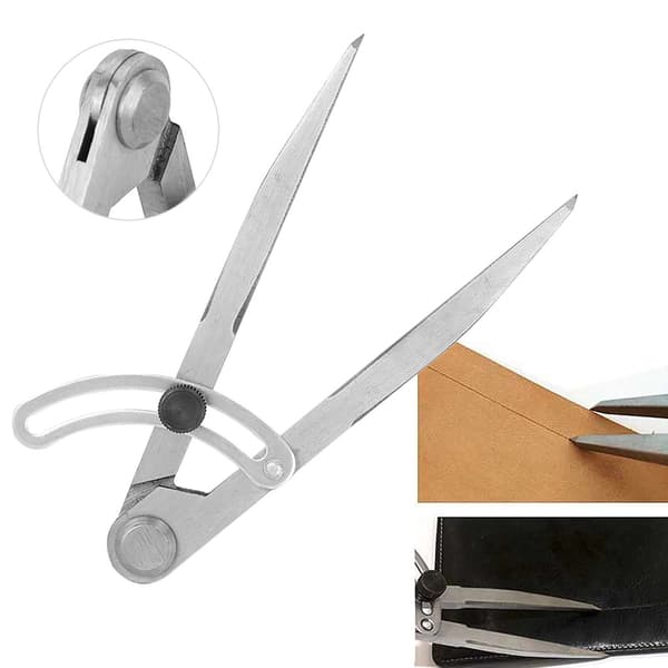 Leather Craft Compass Steel Adjustable Distance Edge Creaser DIY Tool 155mm