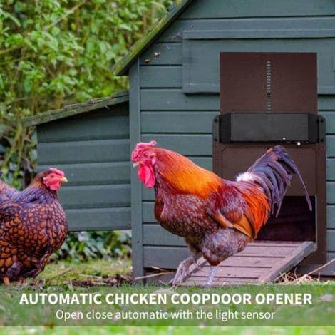 Automatisk hønsehusdør 35x24 cm ABS IPX4 med motor og optisk sensor