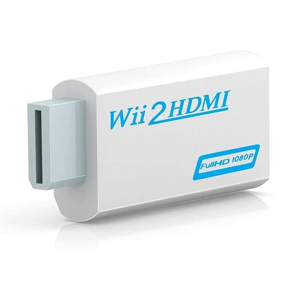 Wii til HDMI-adapter, 1080p Full-HD Nintendo Hvit