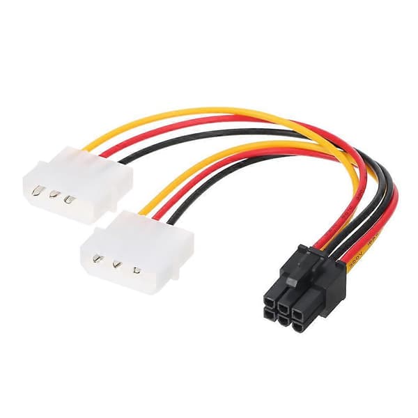 4-pin til 6-pin strømkabel grafikkort 4-pin Molex til 6-pin PCI-Express PCIE strømforsyningskabel 12 12