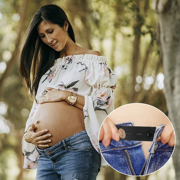 5-pack Byxknäppsutvidgare Elastisk Midjeknapp för Jeans, Byxor och Kjolar