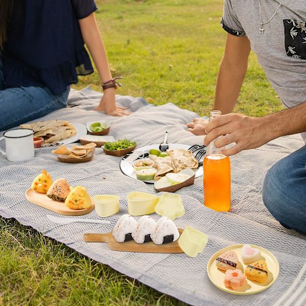 Sushi Form, 4-delt Onigiri Form Sæt, Rismelsform med Risske, Onigiri Maker, Stor til Risform, Bento DIY Værktøj