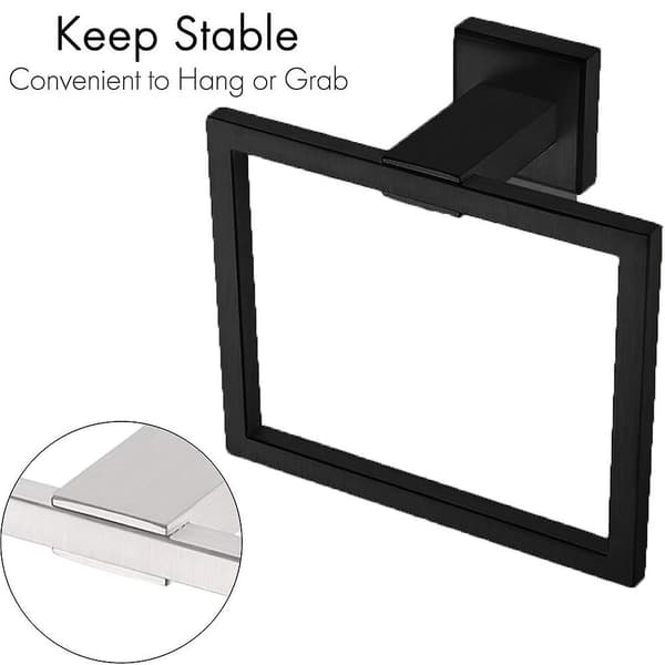 2023 Simple Towel Ring, Stainless Steel Bathroom Holder-Black Black