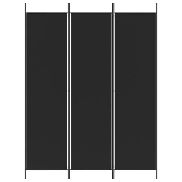 vidaXL Rumdeler 3 paneler 150 x 200 cm sort stof Svart 2850