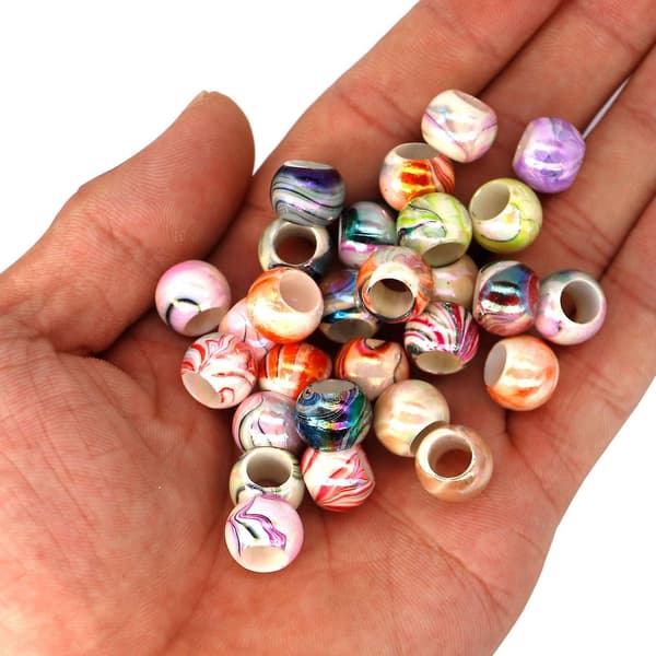 100-pack Ponypärlor Kit Hårpärlor Ornament Hantverk Smyckestillverkning