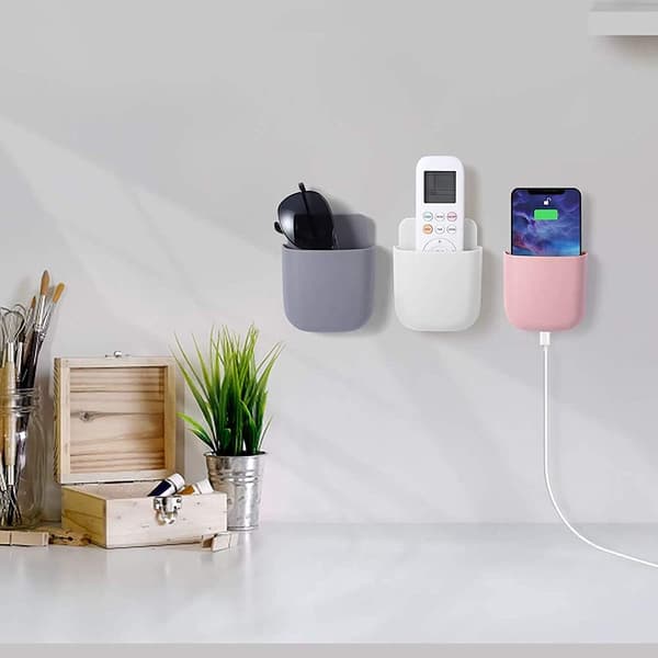 6PCS Multifunctional Storage Box Container, Wall-Mounted Organizer Box for Mobile Phone Charging Stand for Home and Office