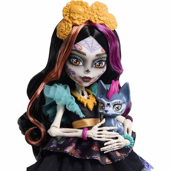 Monster High Skelita-nukke Xolo-koiran ja tarvikkeiden kera Multifärg