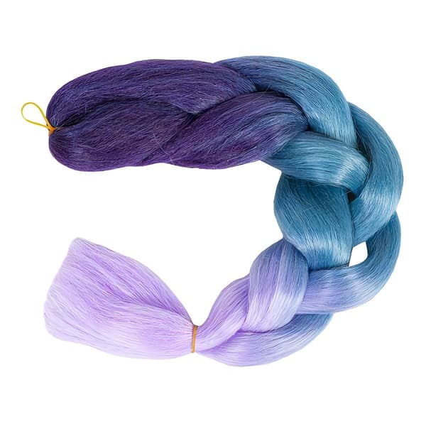 Syntetiske hårfletninger ombre blå/violet W10342