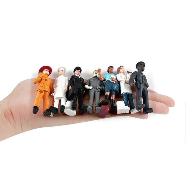 KAESI 7-delt sett med håndmalte miniatyrlandskapsfigurer - Dekorasjon