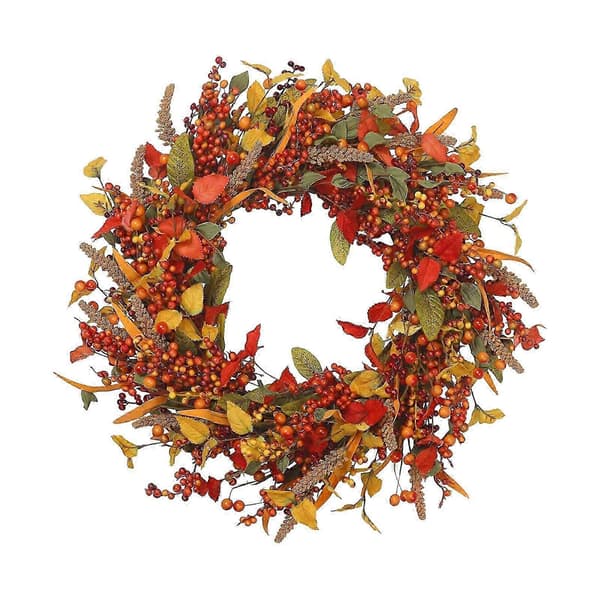 Kunstig høstkrans Høstdørkrans Høstbærkrans for hjem Thanksgiving-feiring 35cm 35cm