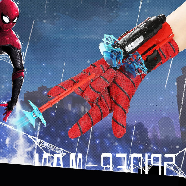 (Imukuppi Darts) Spiderman Spider Web Launcher Hämähäkkikäsine Hämähäkkihanskat Lelu Cosplay Lasten Rannelelut Hero Launcher