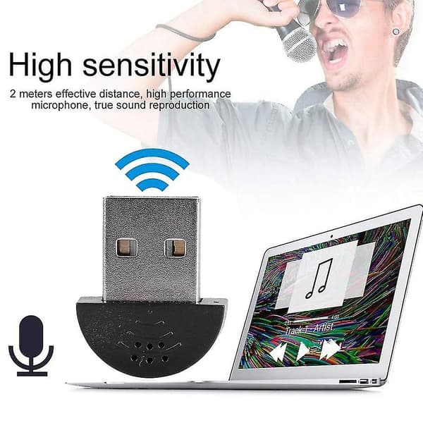 Mini USB-mikrofon for bærbar PC/datamaskin - perfekt for Skype og stemmegjenkjenning
