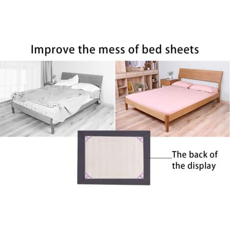 Set of 4 White Sheet Straps, 3-Point Adjustable Sheet Clips, Non-Slip Duvet Cover Straps, Sofa Cushion Clips