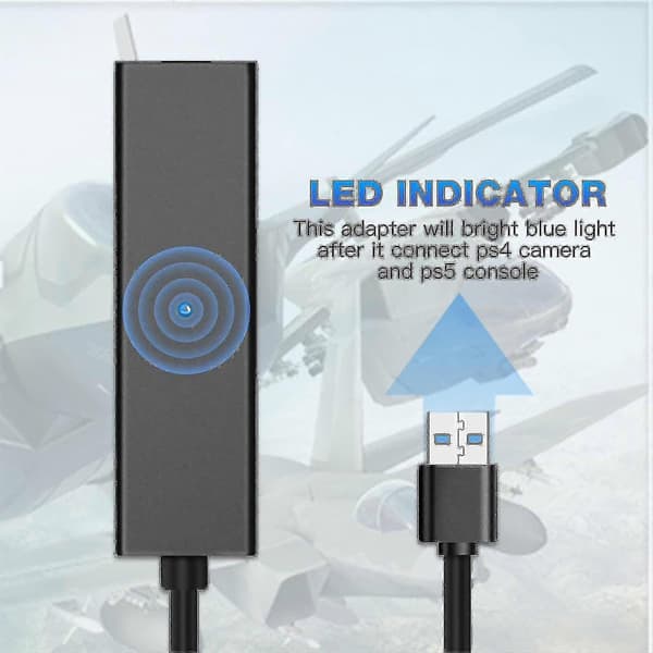 Kameraadapter for PSVR/PS5, USB 3.0-kabel kompatibel med PS5-konsoll, VR-spilltilbehør