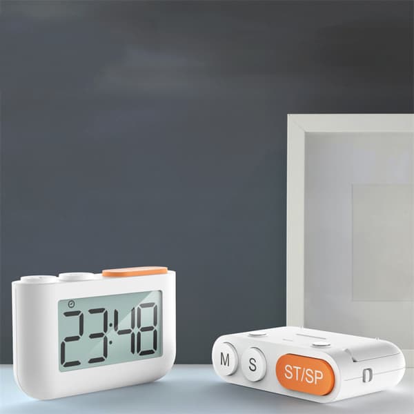 LED Digital Kjøkken Timer For Matlaging Store Siffer Høy Alarm Magnetisk Bakside Stativ Matlagingstimer For Baking (Hvit)
