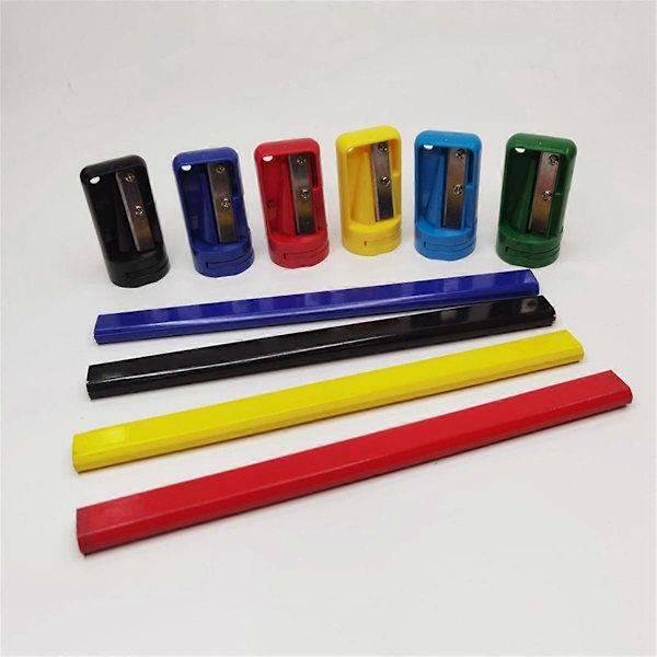 15 st Octagonal Carpenter Pencil Sharpener Square Oval Carpenter Pencil Manual Sharpener Dark Blue