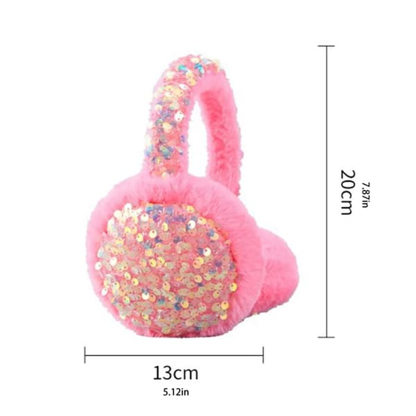 Earmuffs, Sequin Ear Protectors, Winter Warm Earmuffs, Plush Ear Protectors, White