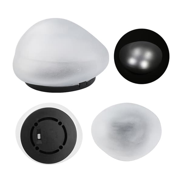 LED-solcellelampe sten koldhvid / solcellebelysning til haven