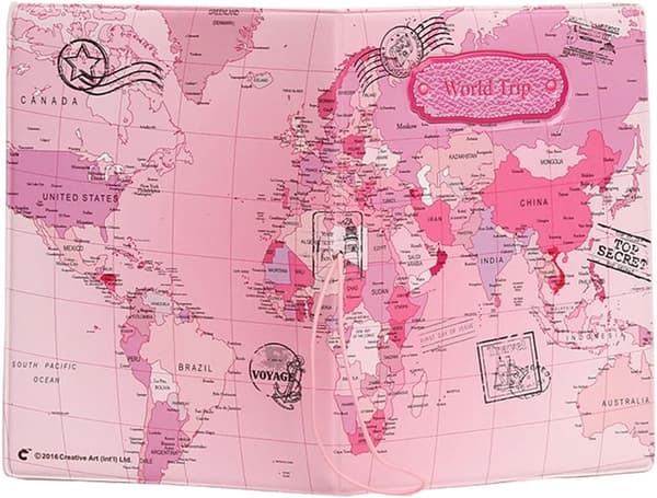 Passfodral Rosa med ID-kortsfack och RFID-skydd 14x9,6 cm