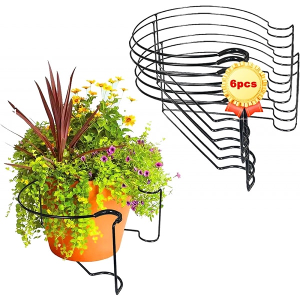 6 stk. Flydende gelænderplanterhylde: Moderne blomsterpottestativ til have- og boligindretning