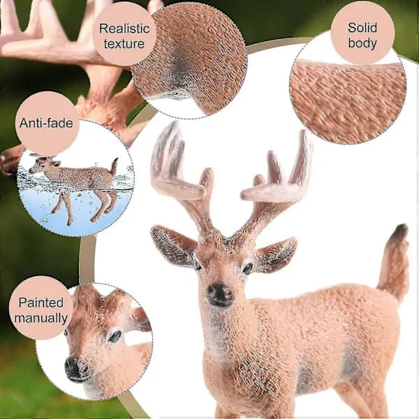 Forest Animal Figurine Set, 6 Pieces, Squirrel, Deer, Rabbit, Fox