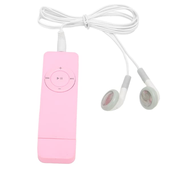 MP3-spiller tapsfri lydstøtte opptil 64 GB mini musikkspiller for studenter, løping, reise, rosa