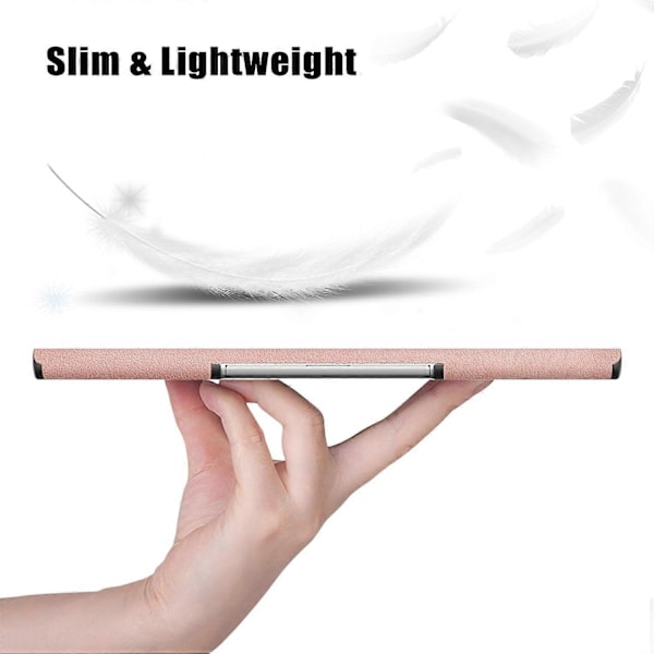 Fodral för Lenovo Tab Plus 11,5 tum TB351FU Värmeavledande Ställ Läder Tablet Fodral - Grå - WELLNGS Pink gold