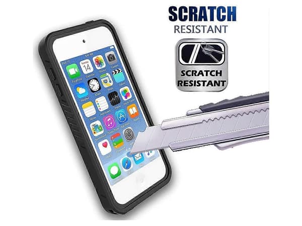 Vanntett deksel for iPod Touch 7/6/5, IP68, innebygd skjermbeskytter, støtsikkert