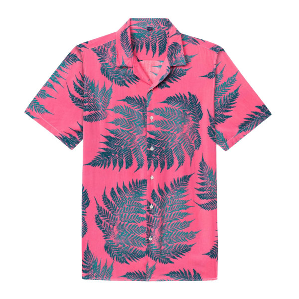 Hawaiiansk skjorta för män, unisex sommarstrand Casual kortärmad skjorta med knapp, printed kläder Style 2 M