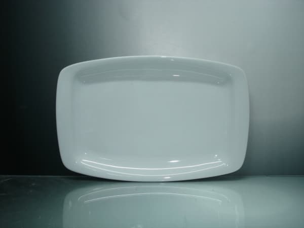 Rektangulær Porcelænstallerken Afrundede Kanter - 6-pak Vit 5196
