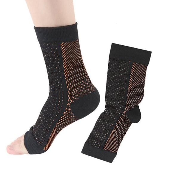 Ankel kompressionsstrømper Hæl sok SORT&KOBBER LL sort&kobber black&copper L-L