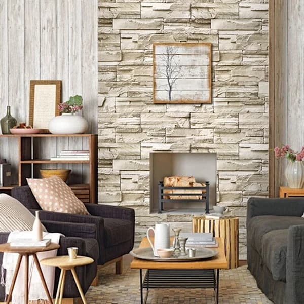 3D Vinyl Wallpaper Self-Adhesive Tile Sticker, 6M Roll