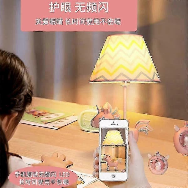 Enhjørning bordlampe nattlampe rosa